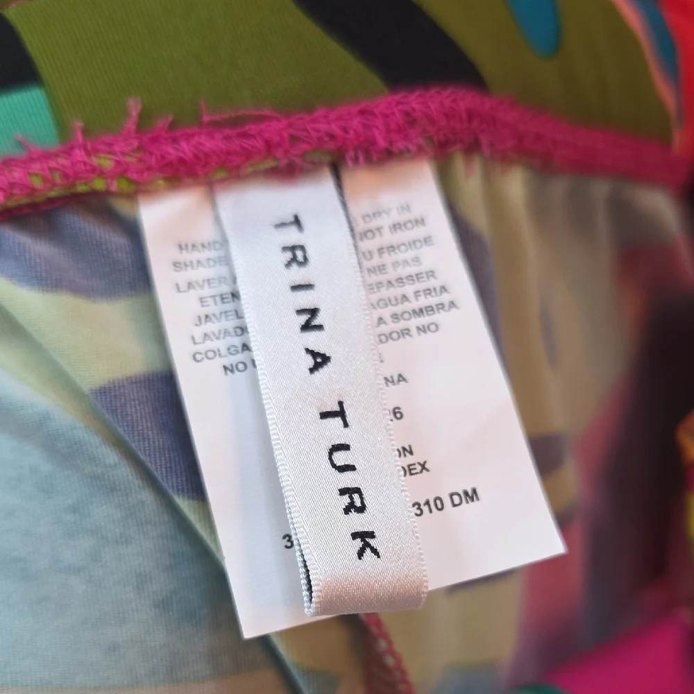 Trina Turk Multicolor Tropical Wide Leg Pants - Picture 2 of 7